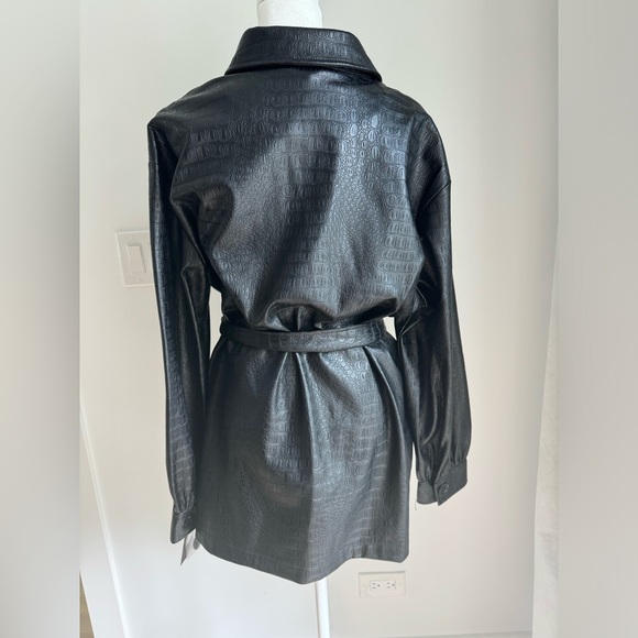 Andrew Marc New York Women’s M Jacket Button Front Black Crocodile Print NEW - Picture 10 of 14